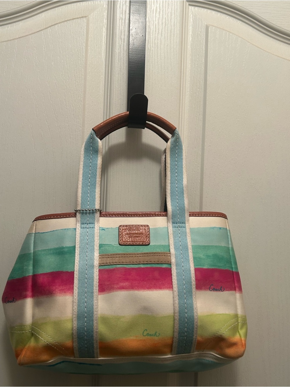 Vintage Coach Hampton Watercolor Pastel Handbag